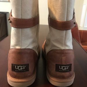 UGG Canvas Brown Beige Boots
